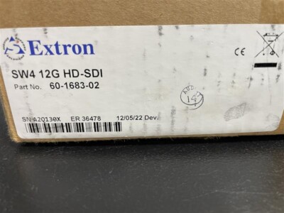 EXTRON SW4 12G HD-SDI. Four Input 12G-SDI Switcher. 60-1683-02