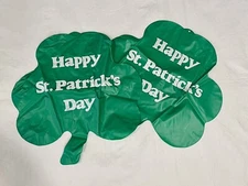 Fun World 20" Inflatable Happy St.Patrick's Day Shamrock Blow Up Decor Vtg 2Pck