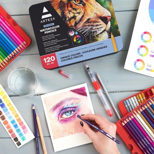 Portable 120 Watercolor Pencil Set in Eco-Friendly Tin – Ideal Art Supplies - Picture 8 of 8