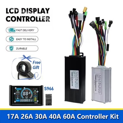 Electric bicycle 17A/26A/30A/60A 3-mode Sine Wave Controller +S966 LCD Display