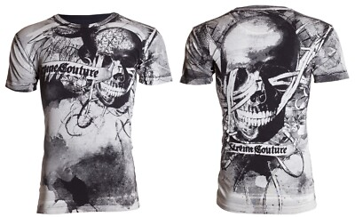 #ad XTREME COUTURE by AFFLICTION Black CROSSED OUT Short Sleeve Slim Fit T shirt NWT $17.99