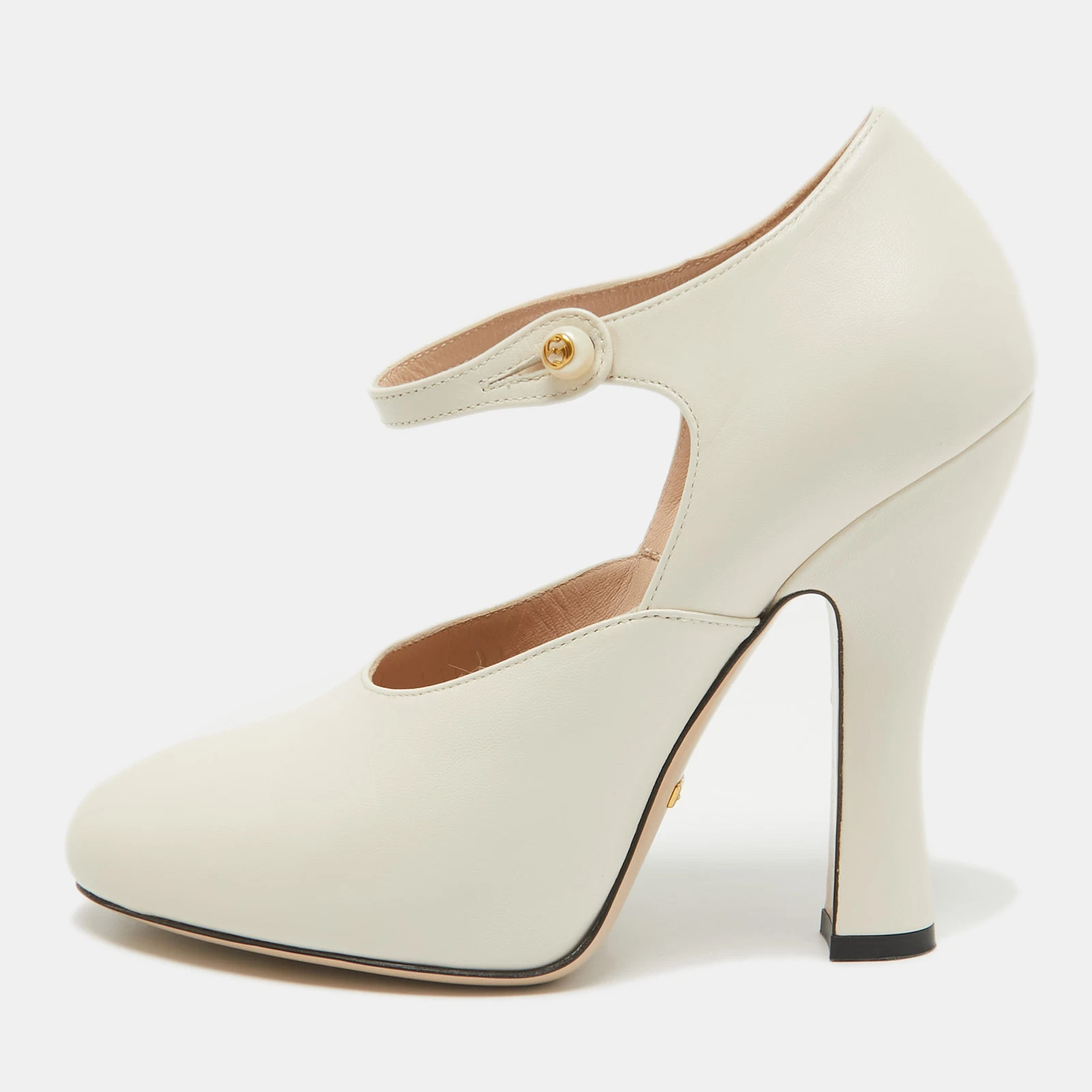 Escarpins Gucci cuir crème Mary Jane taille 37,5