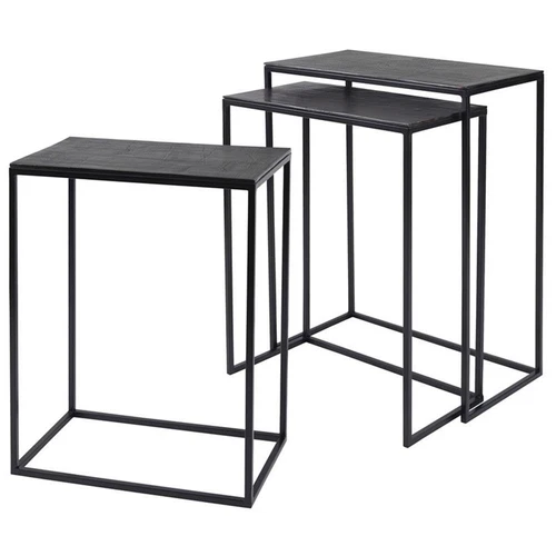 Uttermost Coreene 3-Piece Iron and Aluminum Nesting Table Set in Bronze - Picture 3 of 6