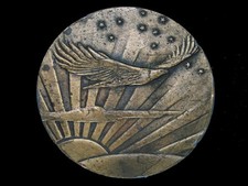 TB05142 VINTAGE 1970s  AMERICAN BALD EAGLE  COMMEMORATIVE BELT BUCKLE