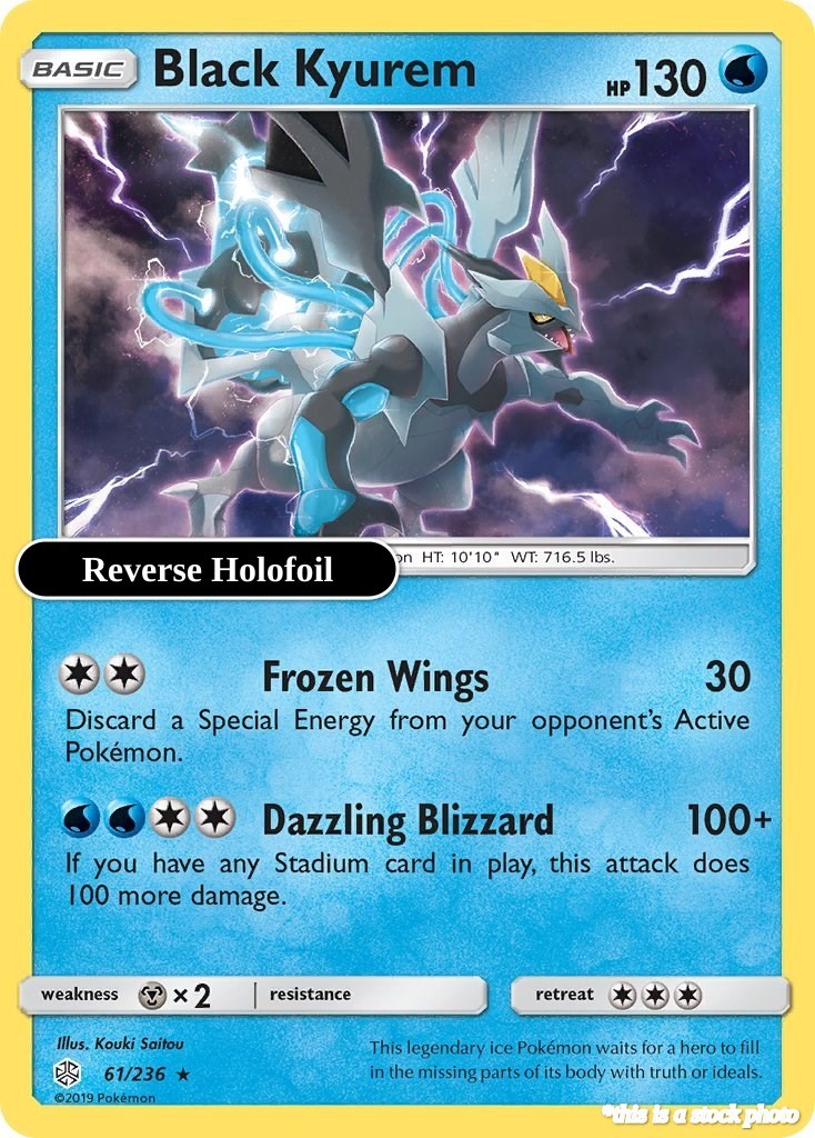 Black Kyurem SM12 61/236 Pokémon SM - Cosmic Eclipse HR Reverse Holofoil EN NM