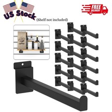 12 Inch Black Slatwall Shelf Bracket, 18 PCs Metal Slat Wall Shelves Accessories