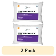 (2 pack) Mainstays Comfort Complete Bed Pillow, Standard/Queen