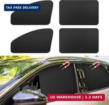 Car Curtains for Side Window - 4 Pcs Thicken Privacy Sun Shades Magnetic 100 Bl