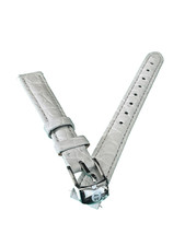 NEW MICHELE 12mm WHITE ALLIGATOR WATCH STRAP / SILVER BUCKLE - FRANCE 180