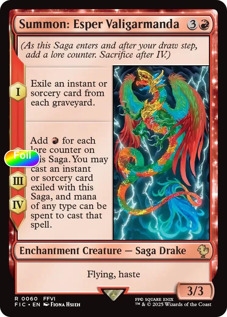 Summon: Esper Valigarmanda (Surge Foil) 60 Commander: FINAL FANTASY NM EN
