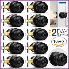 10 Chapas Con Cerraduras Para Puertas Interiores Pomos Manijas De Negra Mate Set