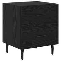 Nachttisch Schwarz Eichen-Optik Holzwerkstoff 40 X 35 X 47,5 Cm