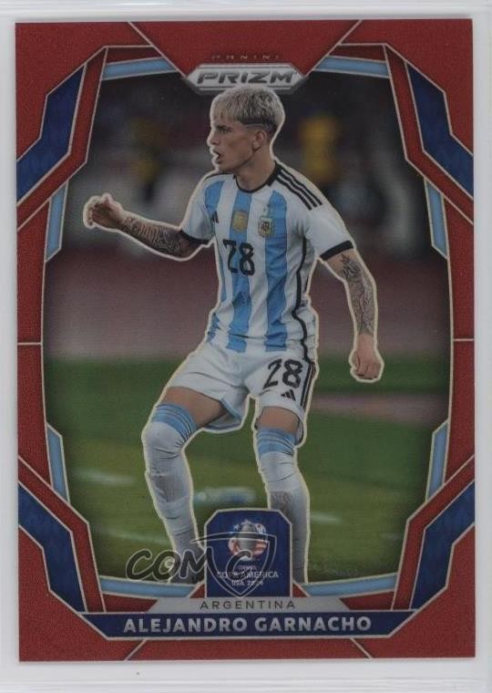2024 Panini Prizm CONMEBOL Copa America Red 171/199 Alejandro Garnacho #15 5b1