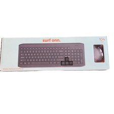Surf Onn Keyboard Mouse Wireless Fullsize 100009054 PC Mac 104 Keys USB LED