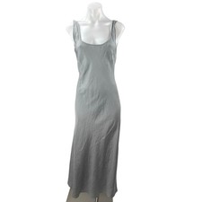 Zara Women's Gray Sleeveless Scoop Neck Cami Open Back Tank Maxi Dress Size 0
