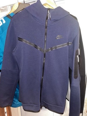 Nike Tech Fleece Jacket Size Medium M Mens Windrunner Full Zip Hoodie Navy Blue