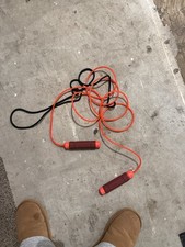 Adjustable Length Jump Rope Orange/Black Plastic Handles Gym & Training
