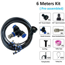 Outdoor Misting Cooling System Kit for Terrace Greenhouse Garden Patio Waterring