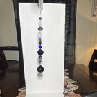 Hanging Crystal Glass Suncatcher Beaded Strand Ornament Clear Blue Black — photo 1