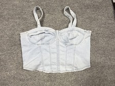 No Boundaries Light Blue Denim Corset Top. Size: L 11-13