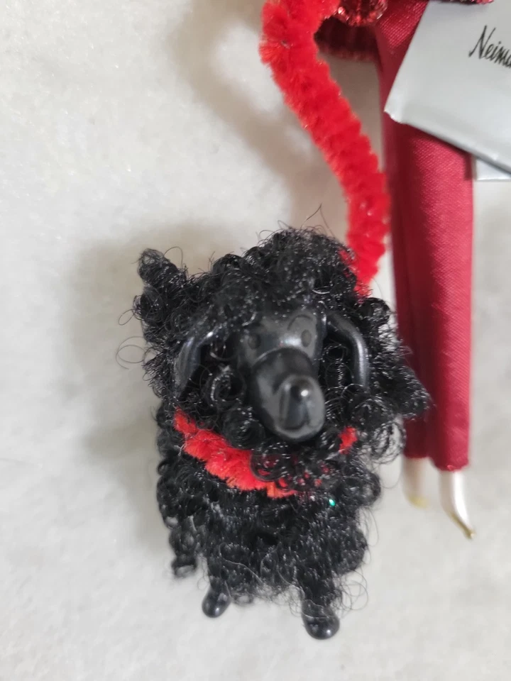 2 SOFFIERIA DE CARLINI Hand Blown Glass Shopper Ladies w/Dogs Christmas Orn 7" - Image 3 of 4