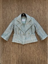 Chanel 18S Fantasy Tweed Blue Green Silver Braided Jacket