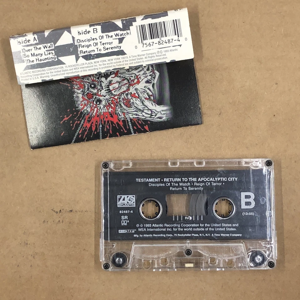 TESTAMENT Cassette Tape 80s Metal Thrash RETURN TO THE APOCALYPTIC CITY - Image 3 of 4