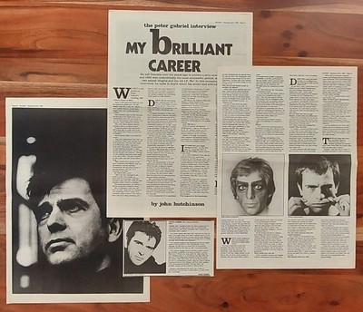 PETER GABRIEL # SOUNDS Interview Dec 1986, My Brilliant Career / Album Review 