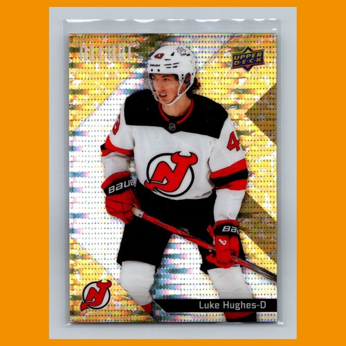 Luke Hughes /199 #22 2024-25 Upper Deck Allure Glitter Bomb Gold Hockey Card NHL