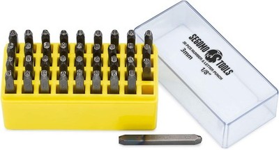 1/8 Inch Professional Letter Number Metal Stamps Set 36 Piece Punch Kit Steel
