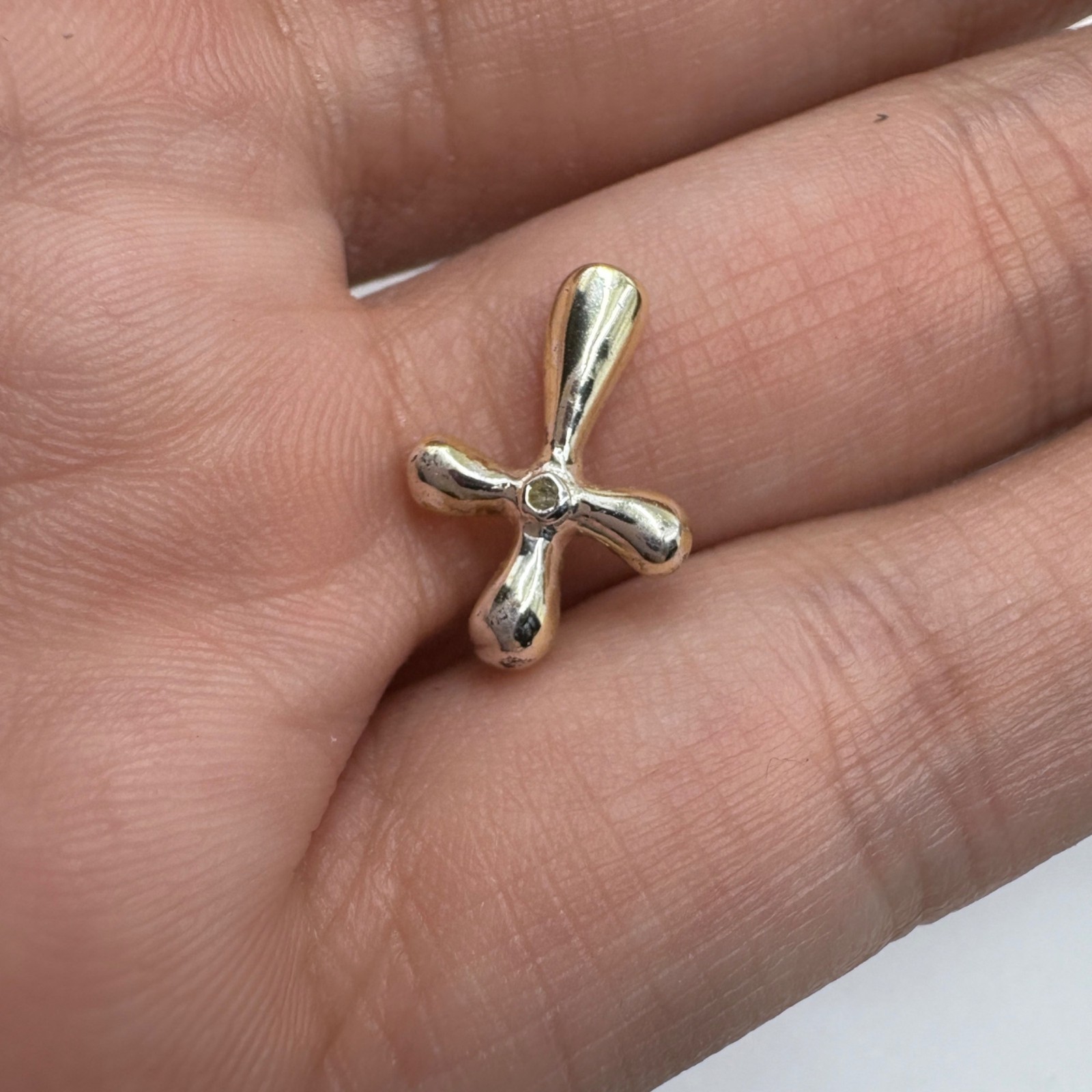 VTG Solid Sterling Silver 925 Rounded Cross Penda… - image 7