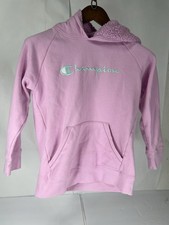 Authentic Champion Girls Hoodie Pink Candy Sz. XL, Emblem On Sleeve Fuzzy