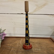 Vintage Tin Toy Horn 8  Noise Maker Circus Clown Wooden Mouth Piece. Deco Only