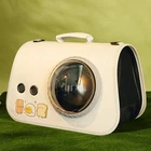 Pet Carrier Bag Cute Large Space Transparent Window Breathable Mesh Dog Cat