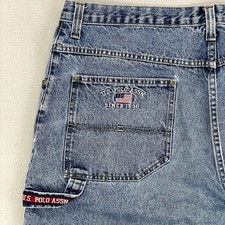 Vintage US Polo ASSN Jean Shorts 40 Faded Super Baggy Carpenter 90s Hip Hop