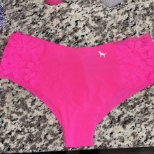 NEW Victoria s Secret Vintage lace pink Trim Hiphugger Panties M