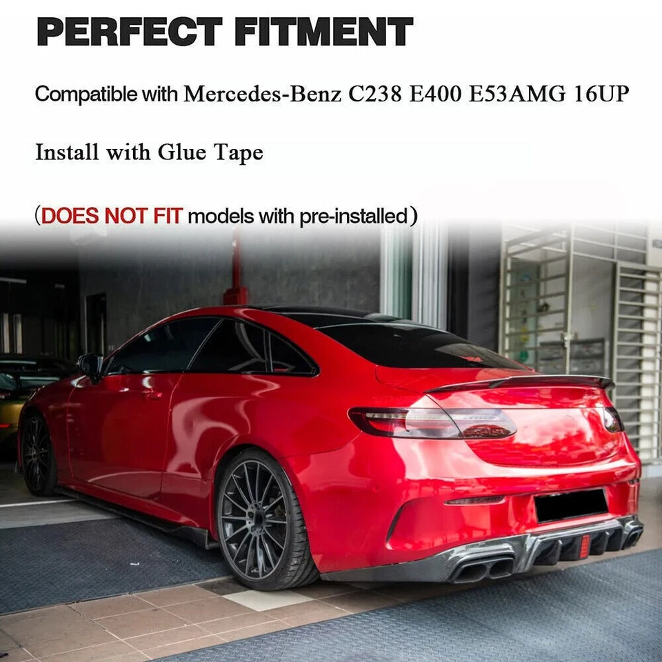 For Mercedes-Benz C238 E400 E53 16UP Carbon Fiber Rear Trunk Spoiler Wing Lip - Image 3 of 4