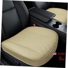 Leather Car Seat Bottom Covers, Anti-Slip Front Seat Covers for Car, Beige