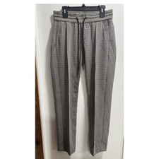 Liverpool Los Angeles Houndstooth Drawstring Trousers XS Khaki Black LM5623KG03
