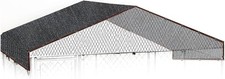 Outdoor Dog Kennel Cover Cage 10 x 10 ft Large Roof Pet House Steel Shade Fence