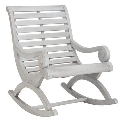 Outdoor - Sonora Rocking Chair - Grey - Solid Wood - Transitional British Sla...