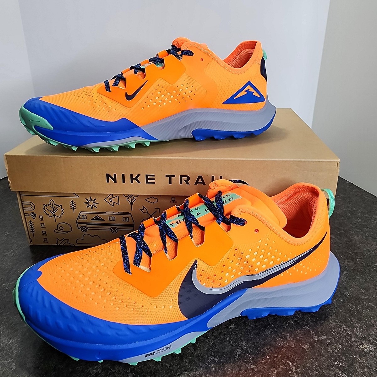 Nike Men\'s Athletic Shoes Blue with Orange Accents Nike Air Max 90 Orange Blue for Sale - Authenticity  main image 3
