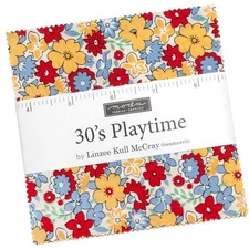 30's Playtime 2025 Moda Charm Pack 42 100% Cotton 5" Precut Fabric Squares