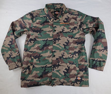 DICKIES Camo Boys Logo Windbreaker Jacket Size L Snap Closure