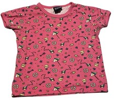 Vintage Rare Toddler Baby Girls Honors Cotton Shirt Graphic Print Summer Sz 4T