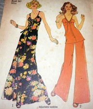 LOVELY VTG 1970s DRESS TOP PANTS Sewing Pattern 12/34