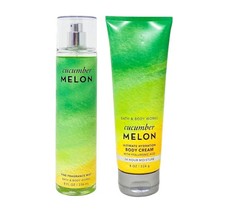 Bath  Body Works Cucumber Melon 2 Piece Bundle - Fragrance Mist and Body Cream