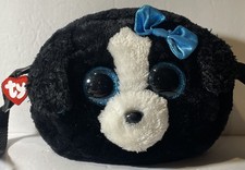 TY Geae Beanie Tracey The Black Dog Plush Crossbody Bag 8 X 7 X 2.5”