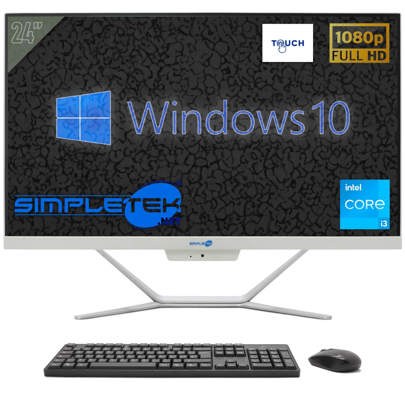 AIO ALL IN ONE TOUCHSCREEN i3 24" WINDOWS 10 8GB 240GB FULL HD PC COMPUTER