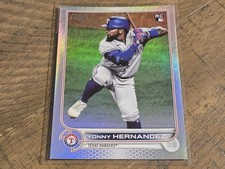 2022 Topps #363 Yonny Hernandez RC Rainbow Foil Rangers Nmmt